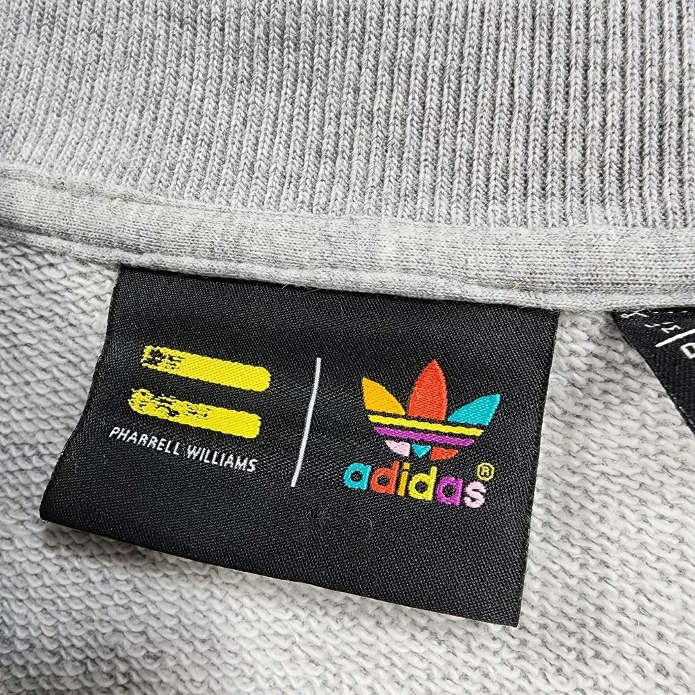 Adidas Sweatshirt Mens M Gray Pharrell Williams Kauwela Daisy Floral Trefoil